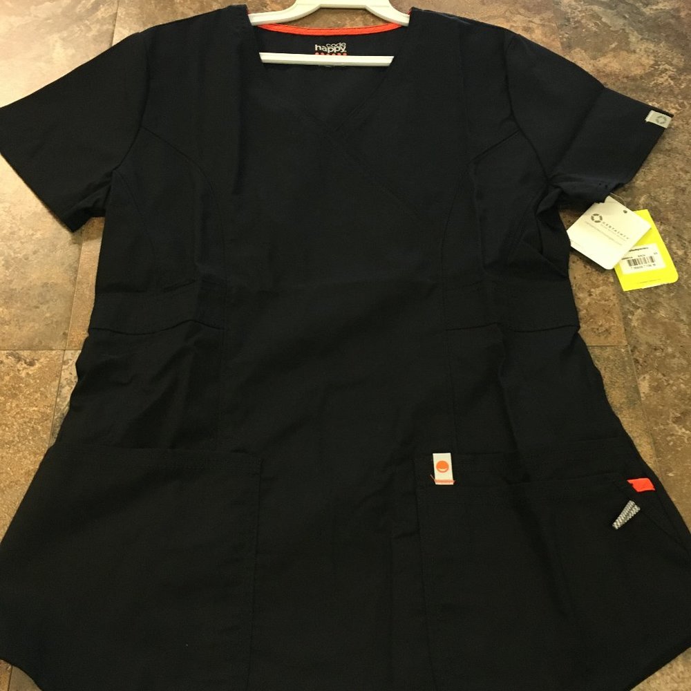 Code Happy Mock Wrap Top